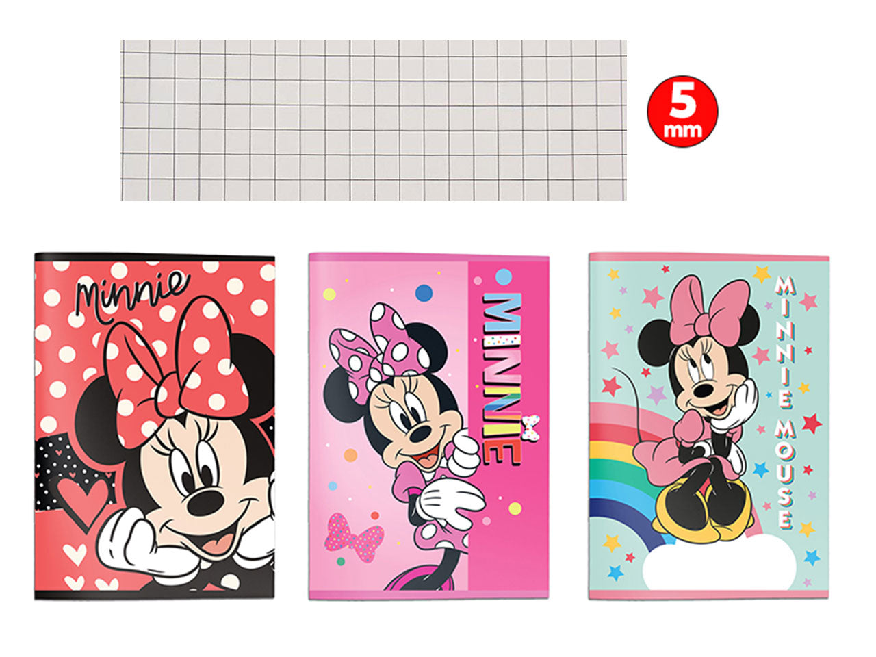 Minnie quaderno maxi confezione da 12 pezzi rigatura 5M