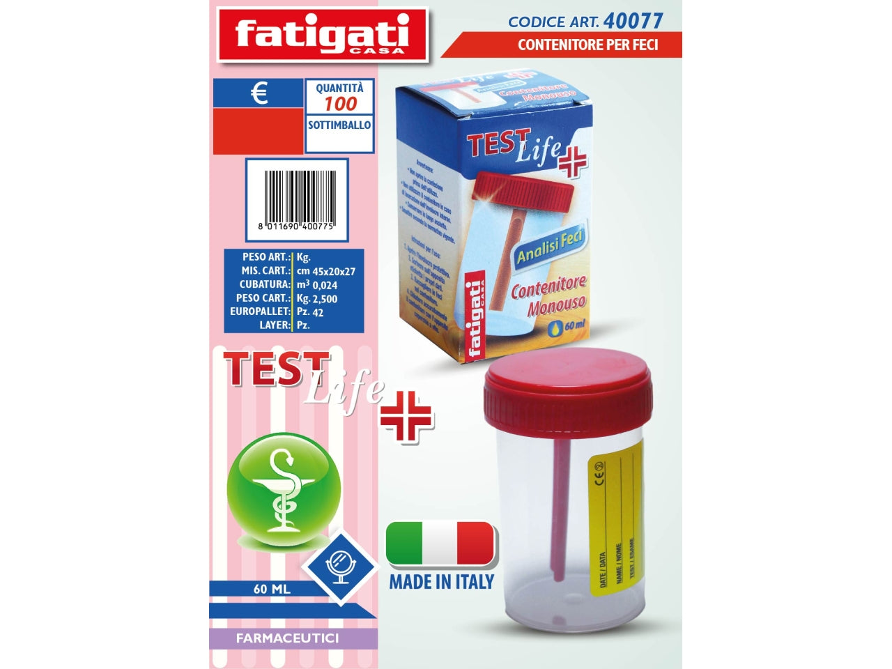 Contenitore per feci 60 ml