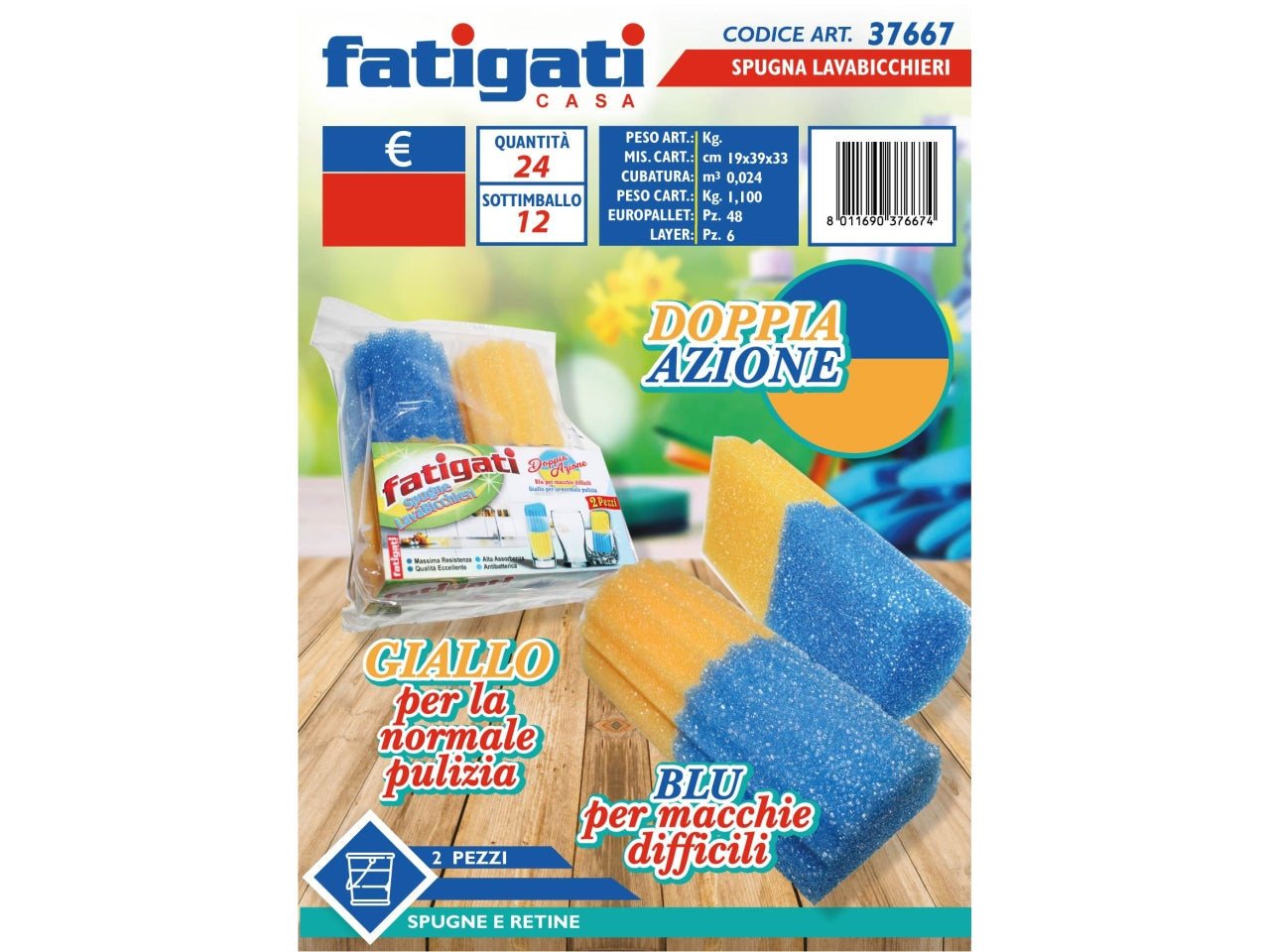 Spugna lavabicchieri la confezione contiene 2 pezzi