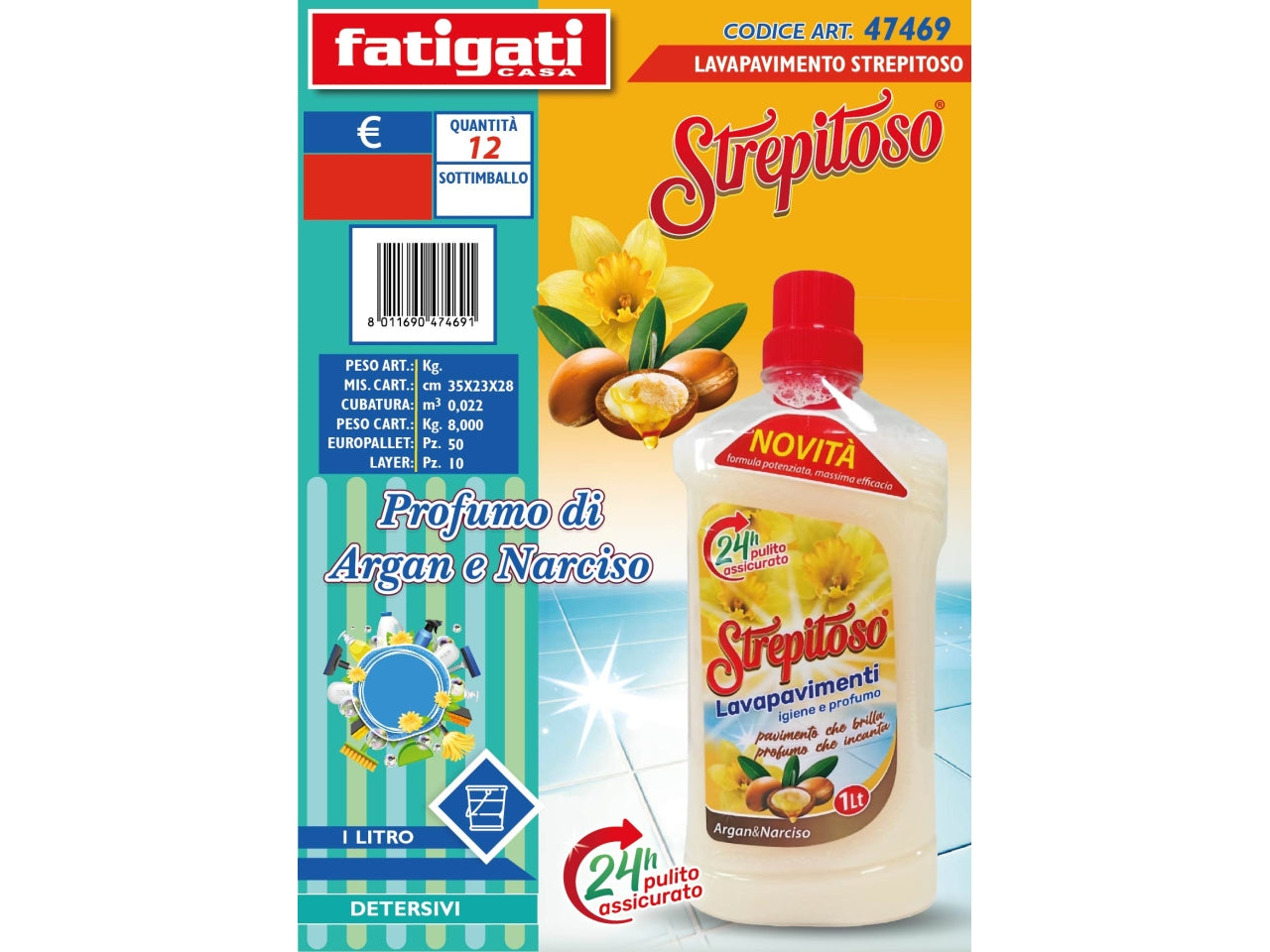 Lavapavimento strepitoso argan e narciso