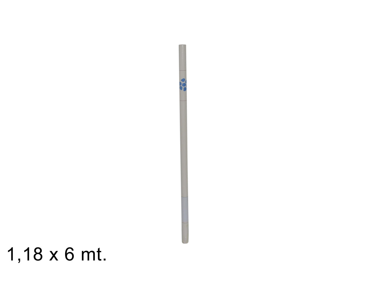 Tovaglia di carta monouso avorio con fiori blu 1,18x6mt