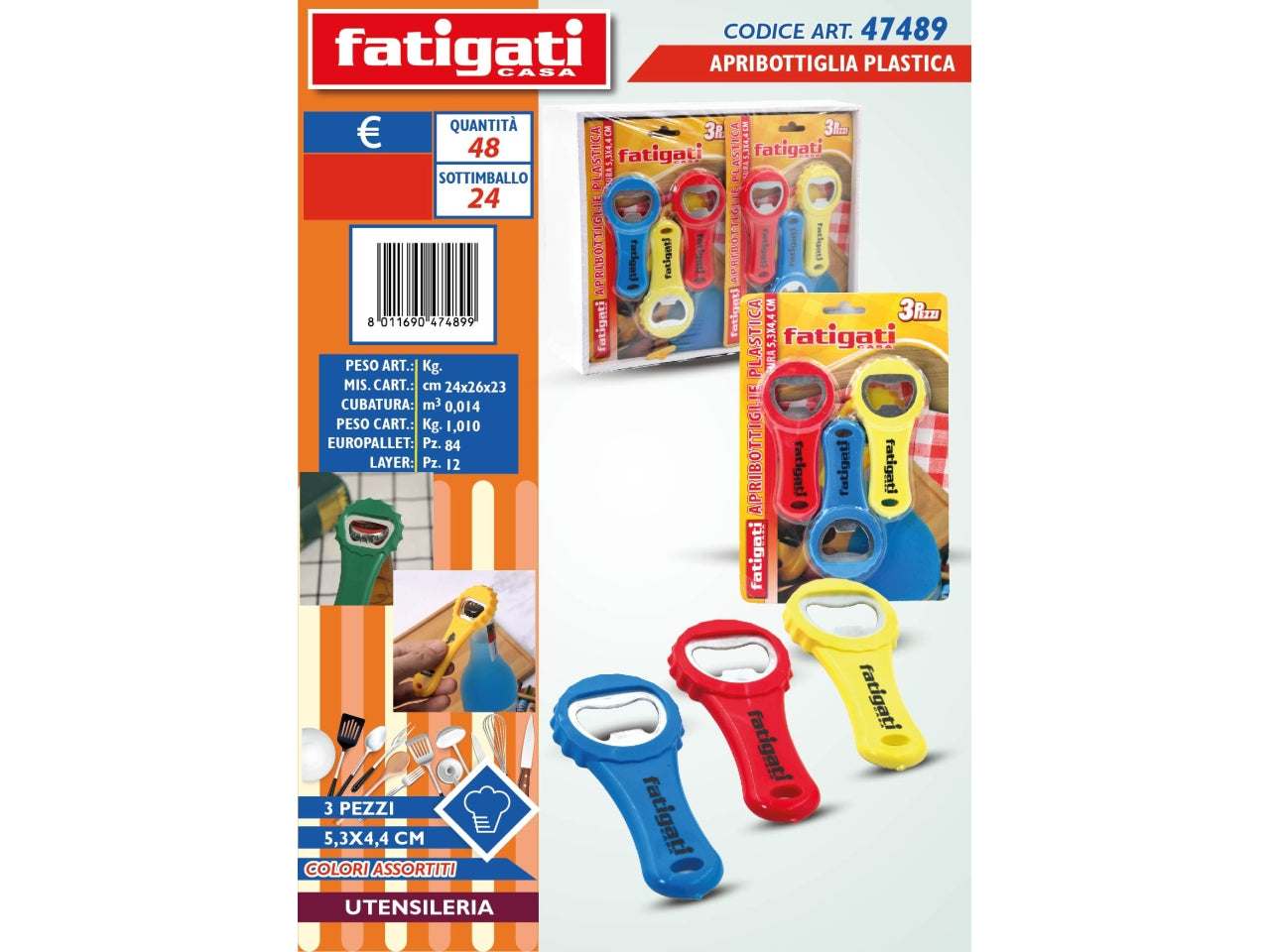 Apribottiglie 5,3X4,4cm la confezione contiene 3 pezzi