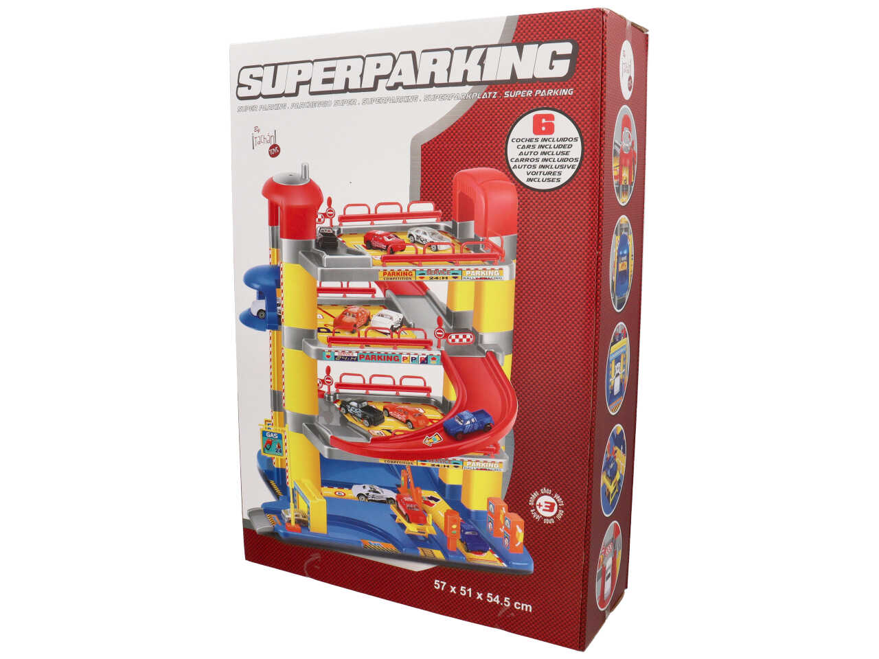 Parcheggio a 4 piani con rampe ascensore e 6 auto