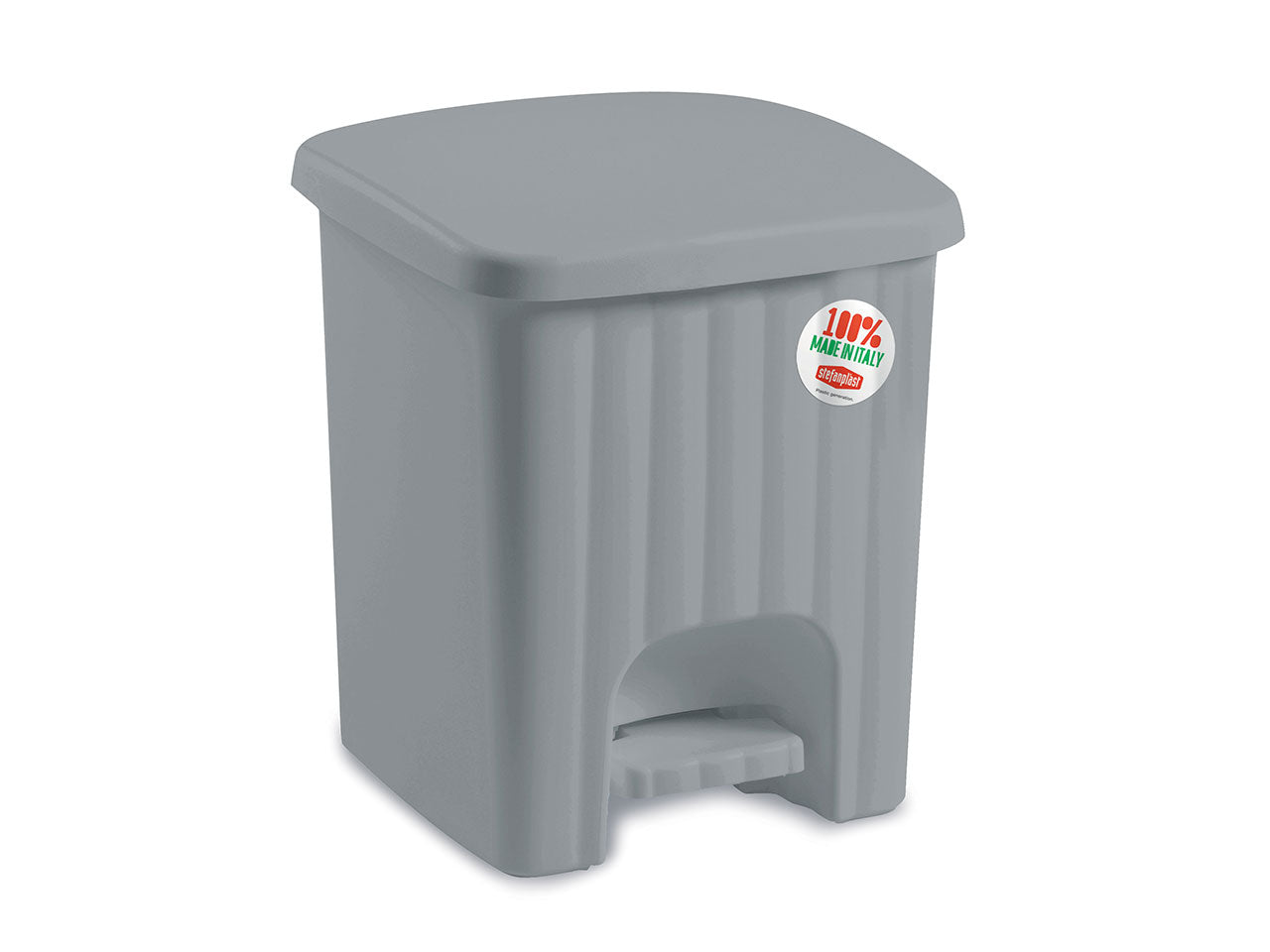 Pedalina pattumiera quadra 4,5l 20,5x20,5xh.23,5cm stone grey