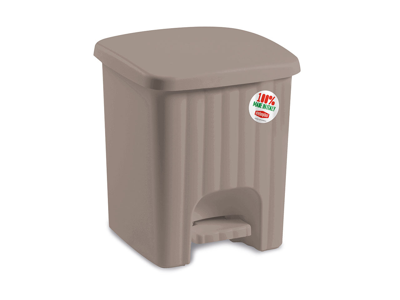 Pedalina pattumiera quadra 4,5l 20,5x20,5xh.23,5cm tortora chiaro