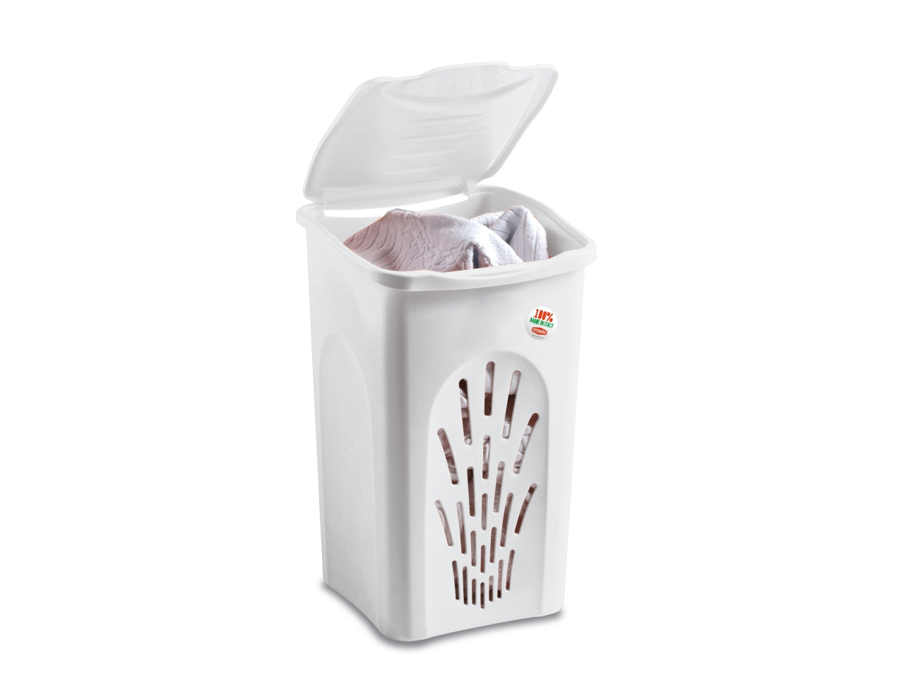 Primavera portabiancheria traforato 50l 37x37xh.56cm bianco
