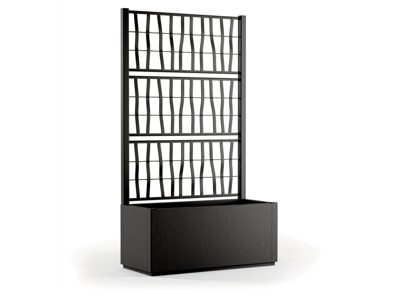 Ethica fioriera 80l rettangolare con spalliera 80x36xh.140cm grafite
