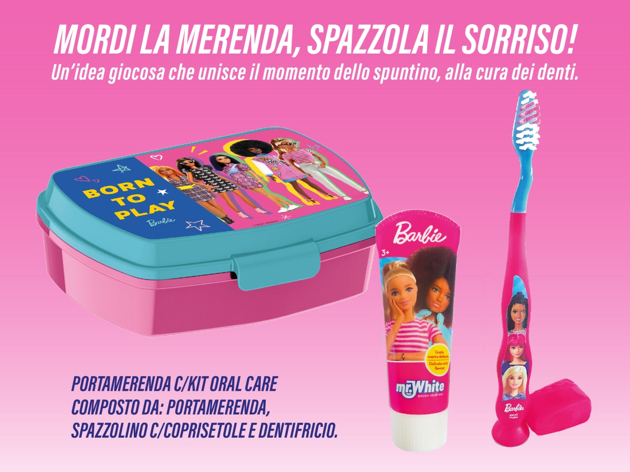 Barbie portamerenda con spazzolino dentifricio
