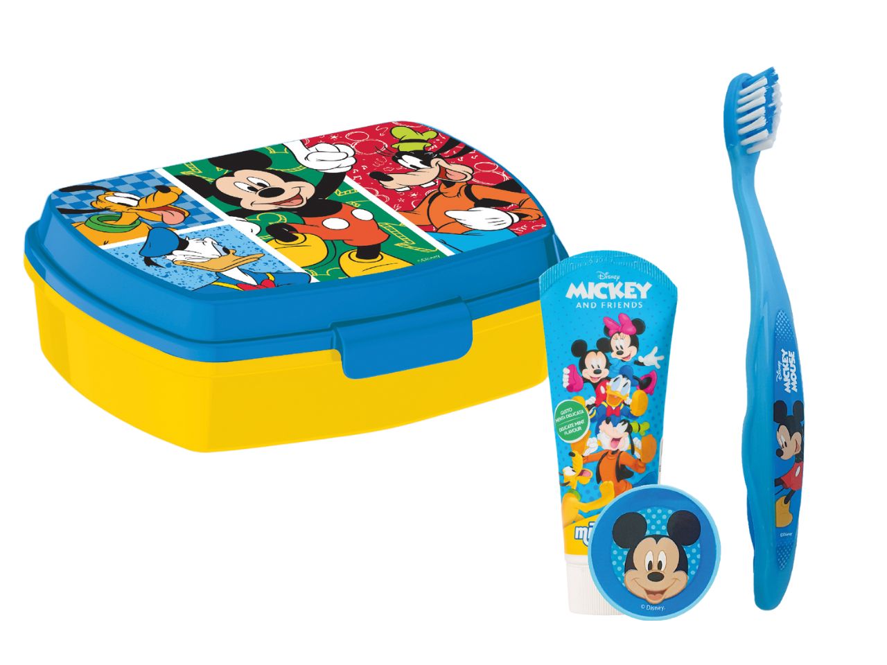 Mickey portamerenda con spazzolino e dentifricio