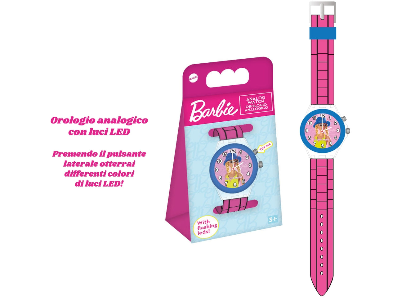 Barbie orologio analogico con luci led