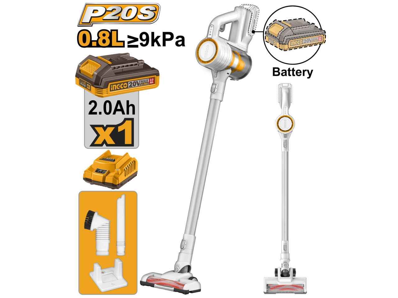 Aspirapolvere 120w a batteria