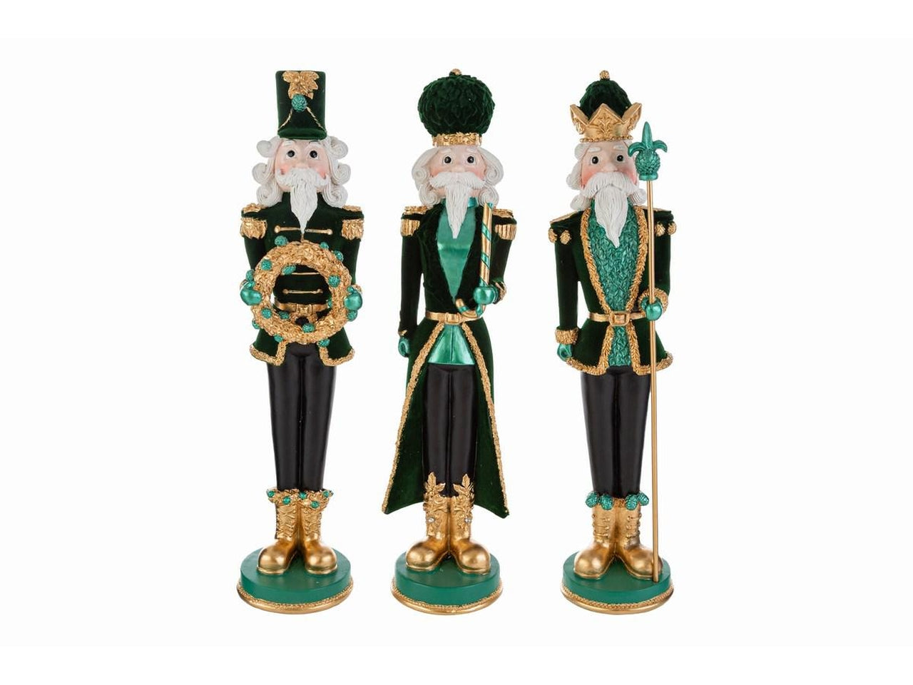 Schiaccianoci 40,5cm in resina velvet verde assortiti