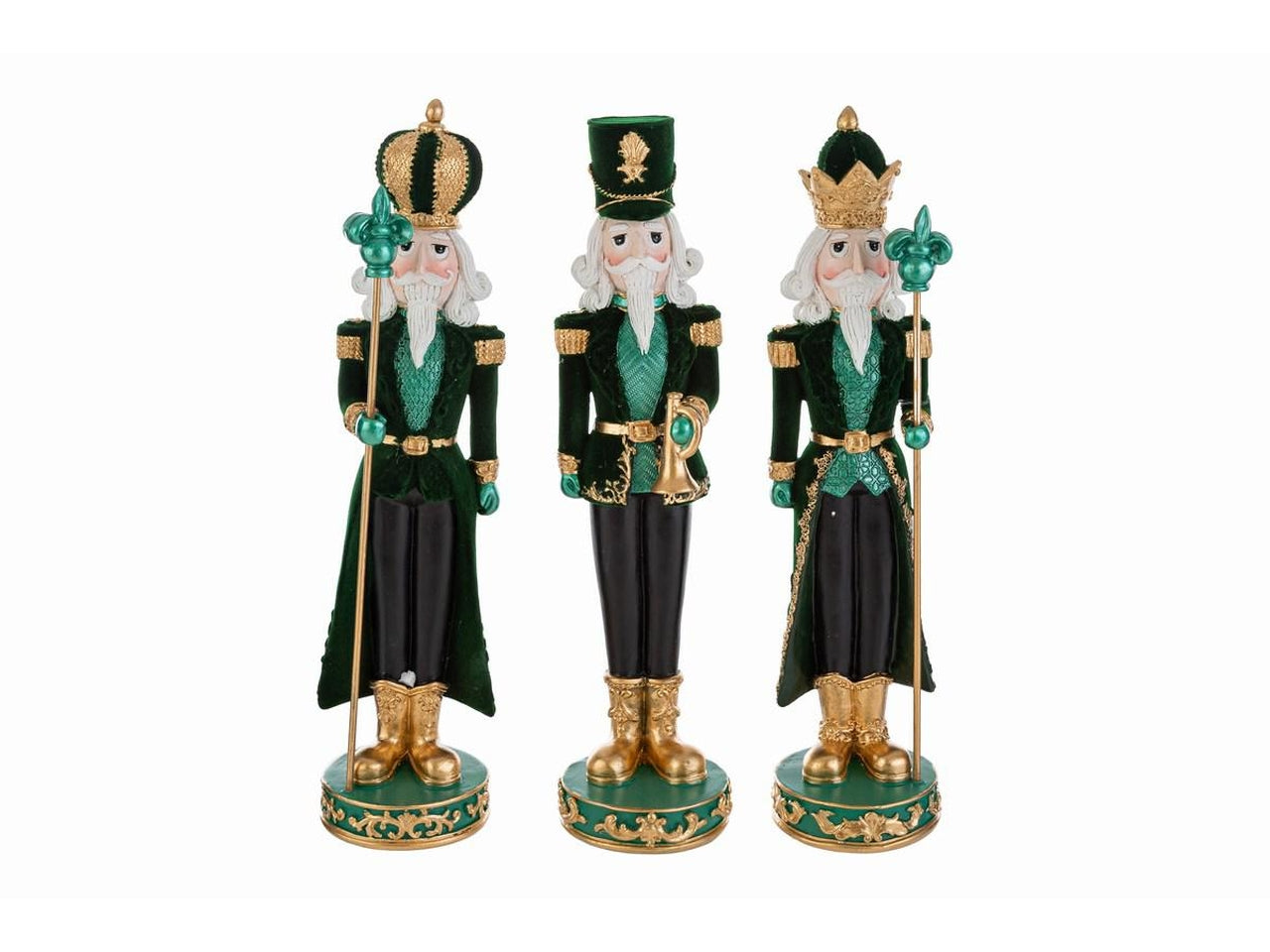 Schiaccianoci 30cm in resina velvet verde assortiti