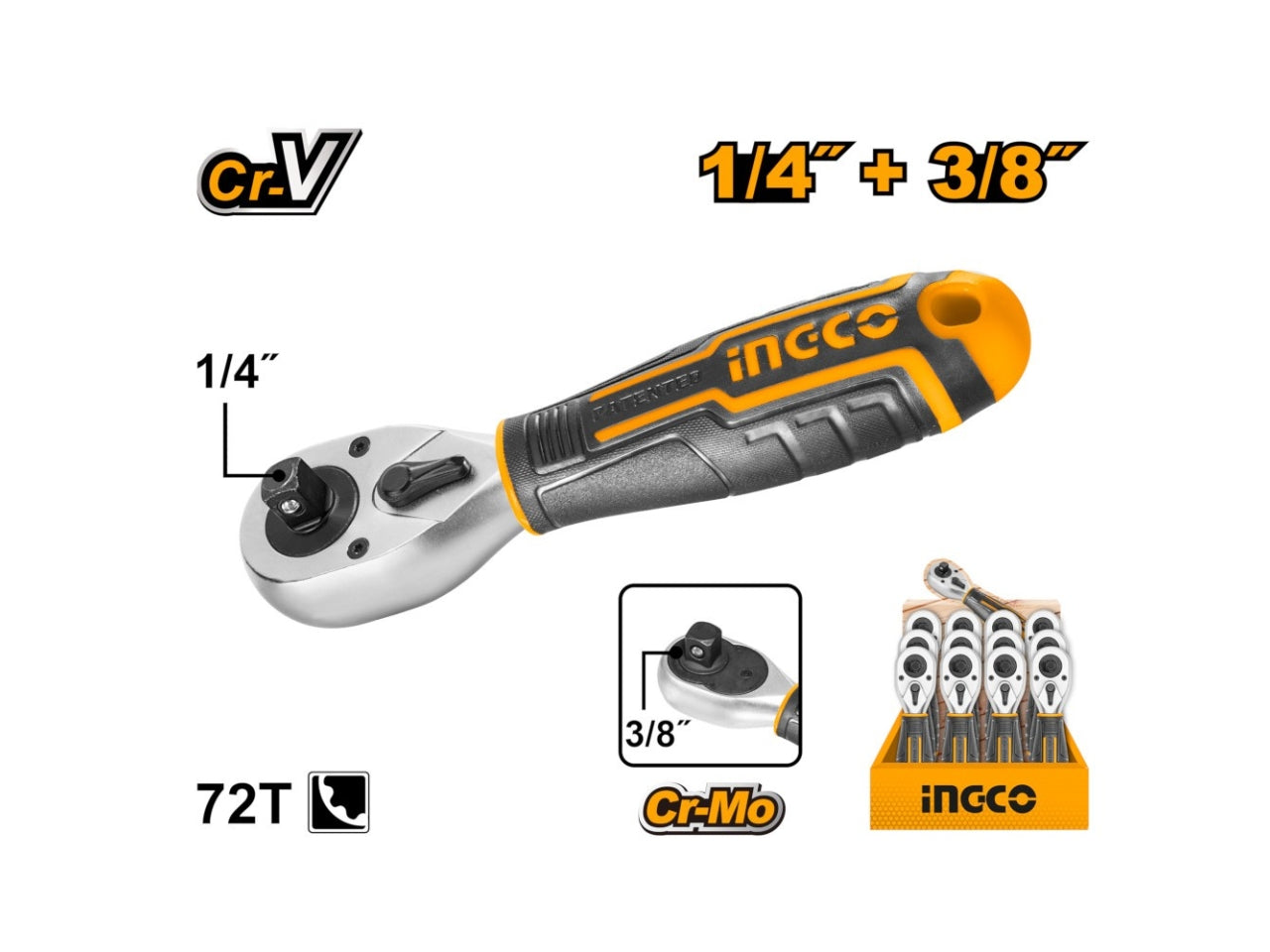 Cricchetto reversibile 1/4 pollici 3/8 poll
