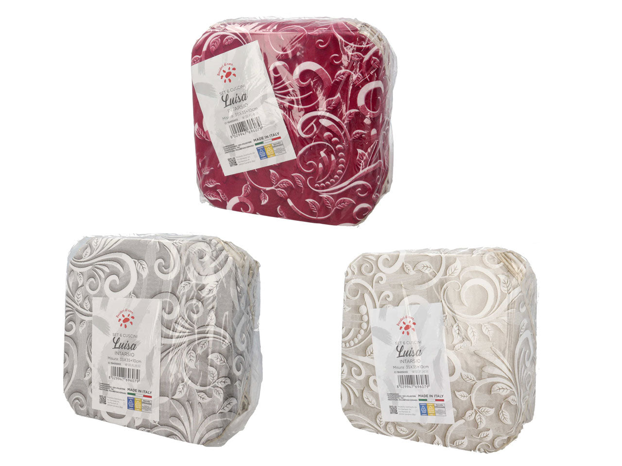 Set 6 cuscino sedia linea Luisa intarsio