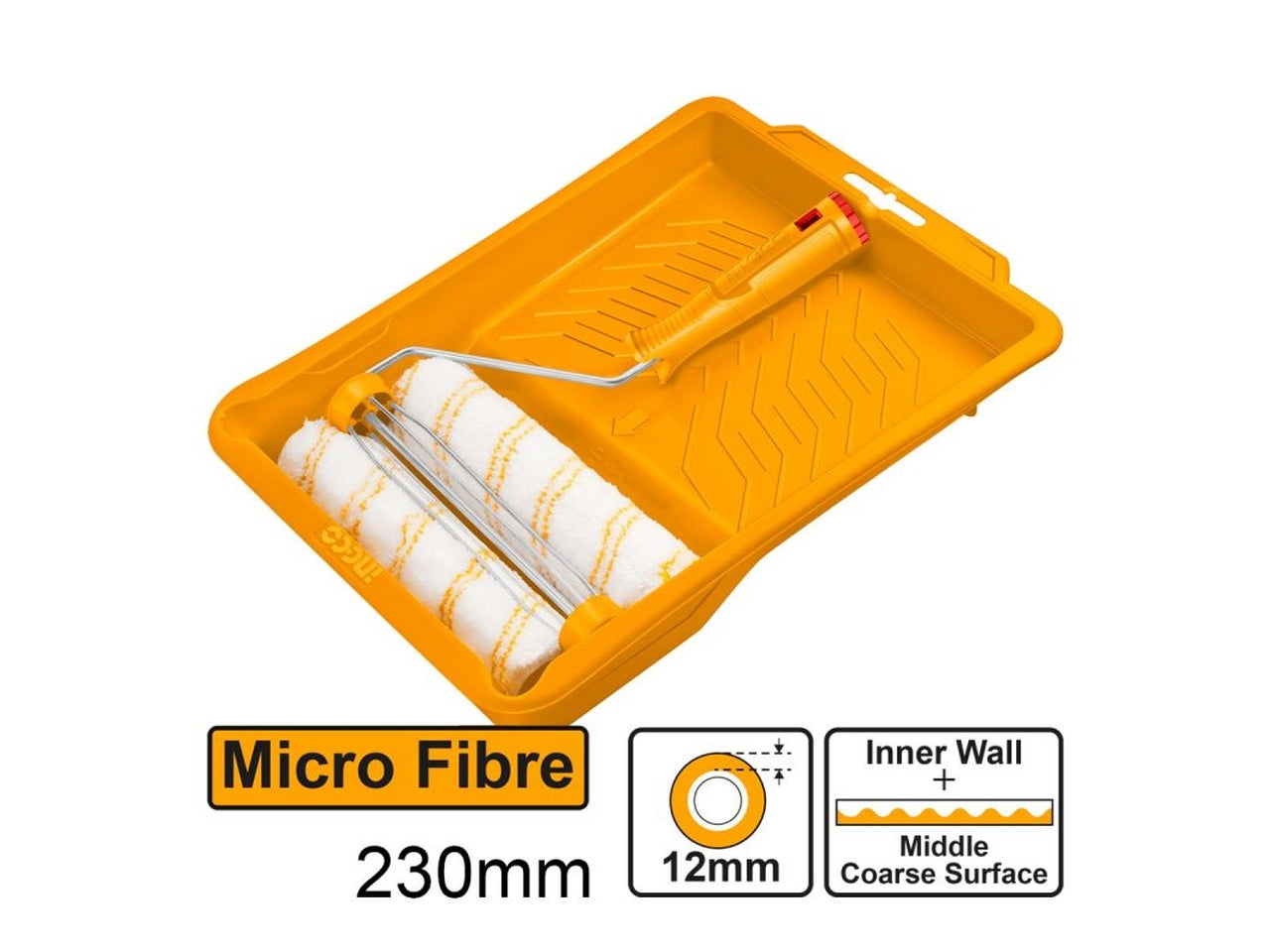 Rullo 12mm con vaschetta 43,5x30cm set da 4 rulli