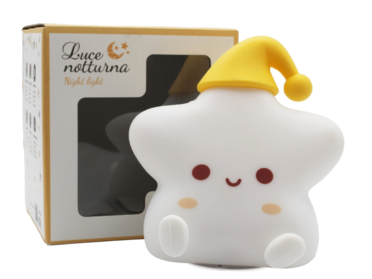 Luci notturne assortite a forma di pulcino, stella, unicorno e cane