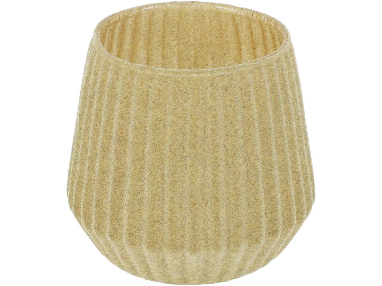Porta tealight floccato 9cm beige