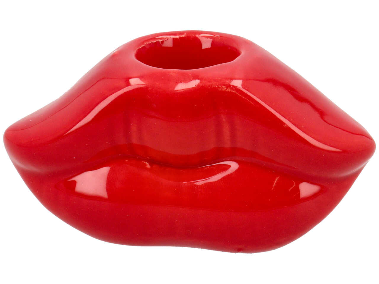 Porta candela ceramica labbra 8cm assortiti