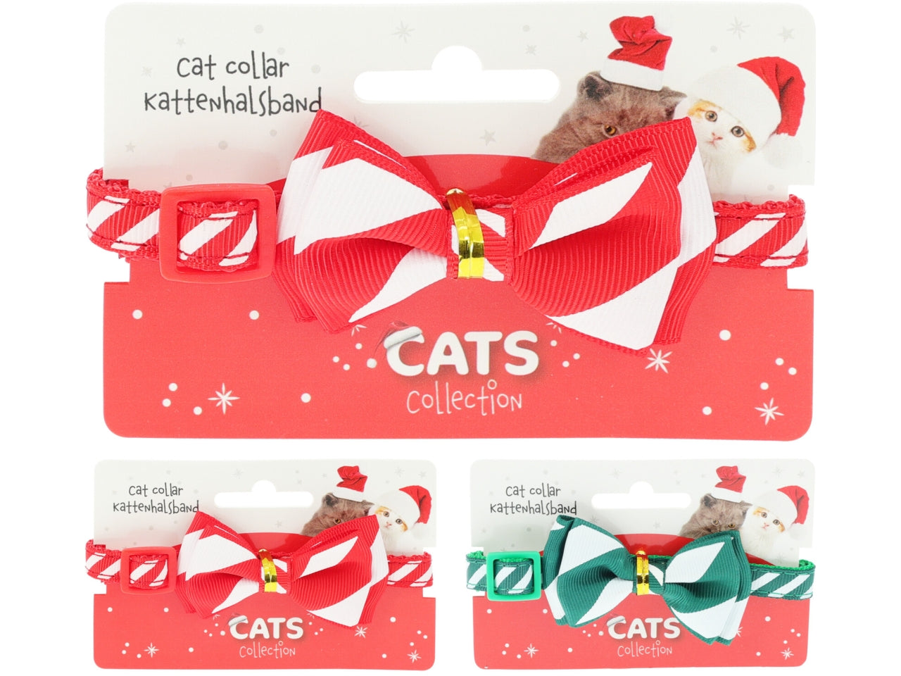 Collare per gatti con papillon 30x4cm assortiti