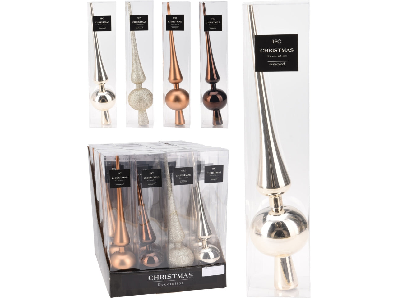 Puntale albero 28cm ambra assortiti