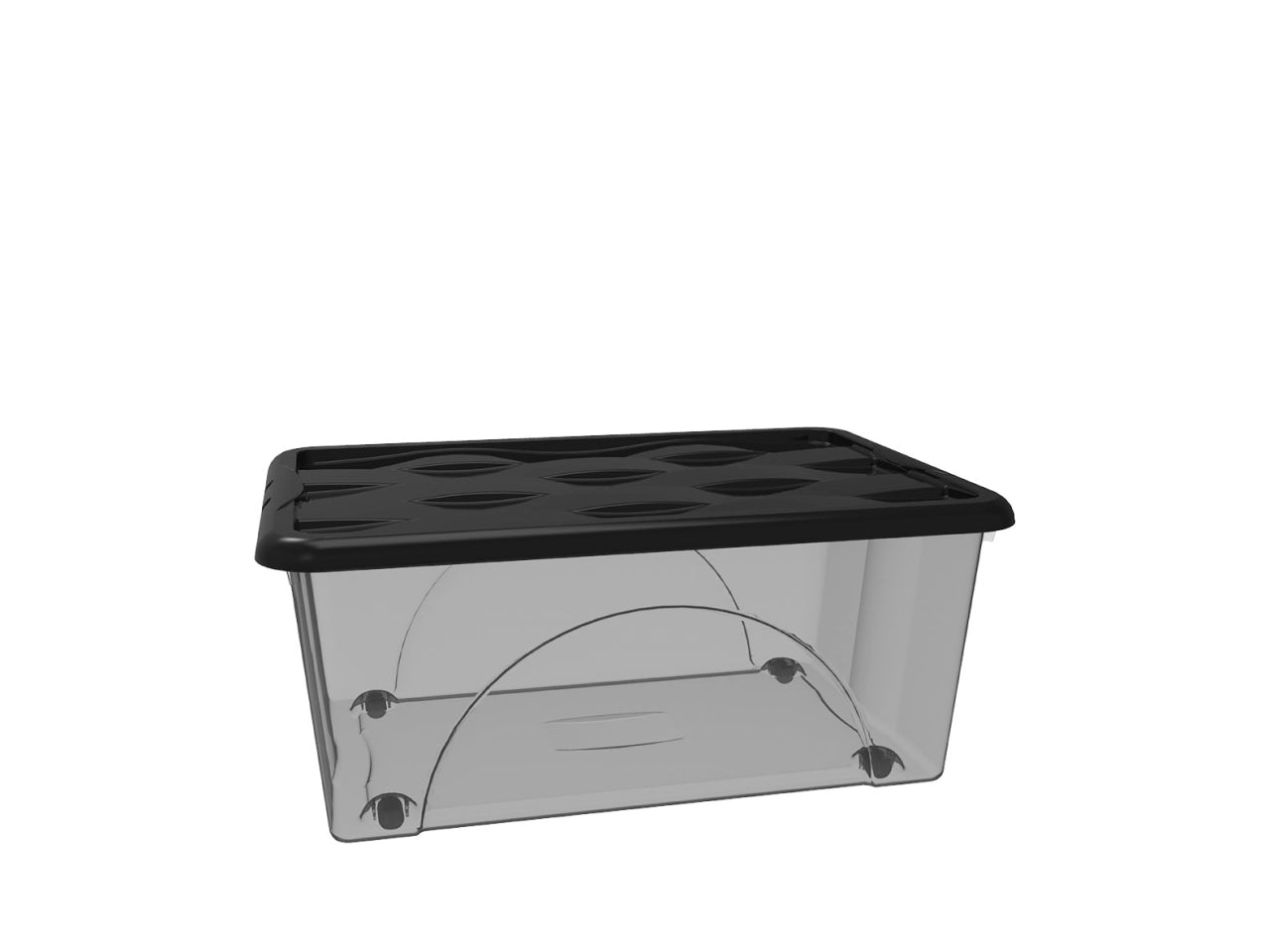 Storage box dune 45lt con ruote fume' + coperchio assortito