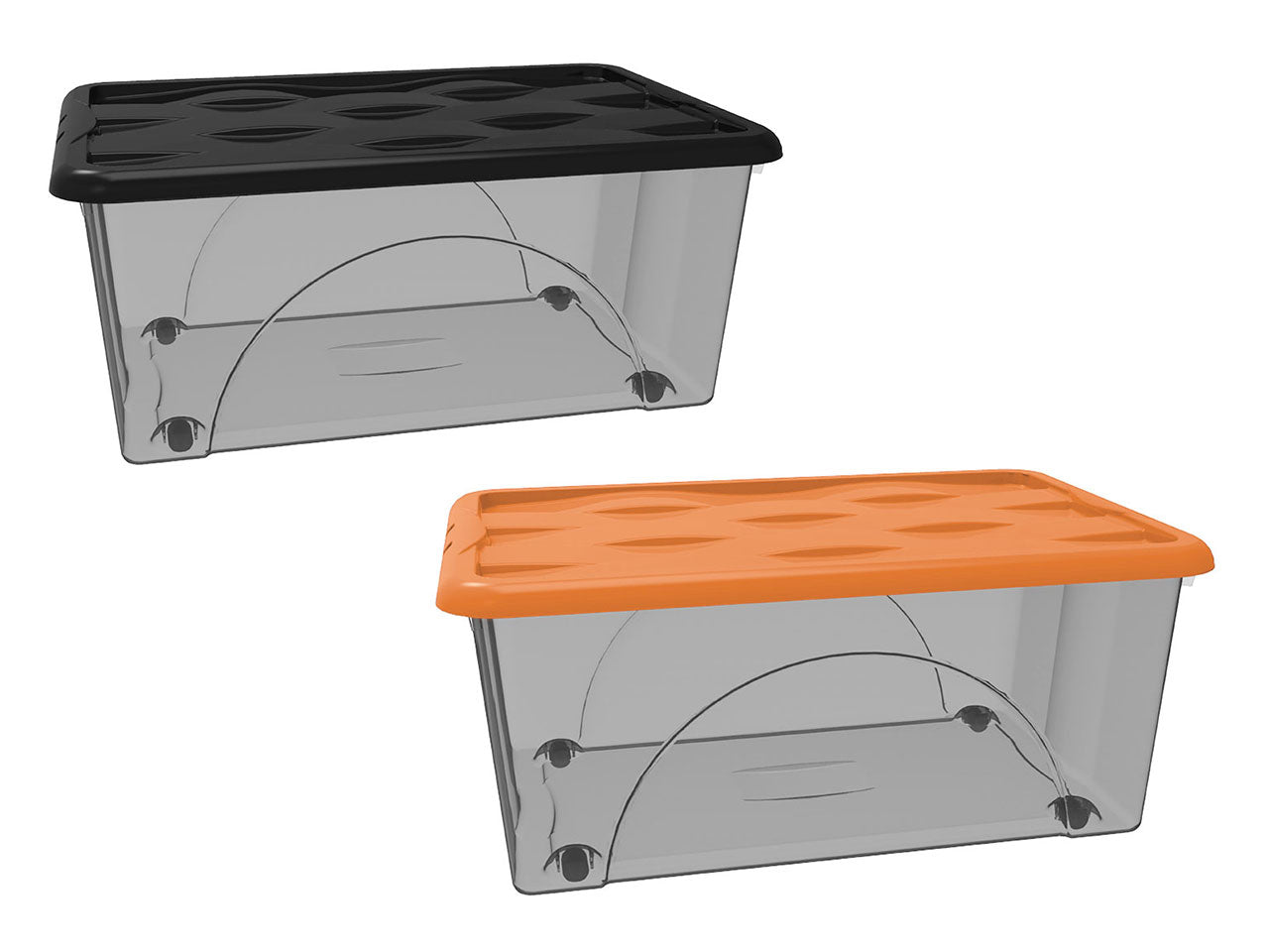 Storage box dune 45lt con ruote fume' + coperchio assortito