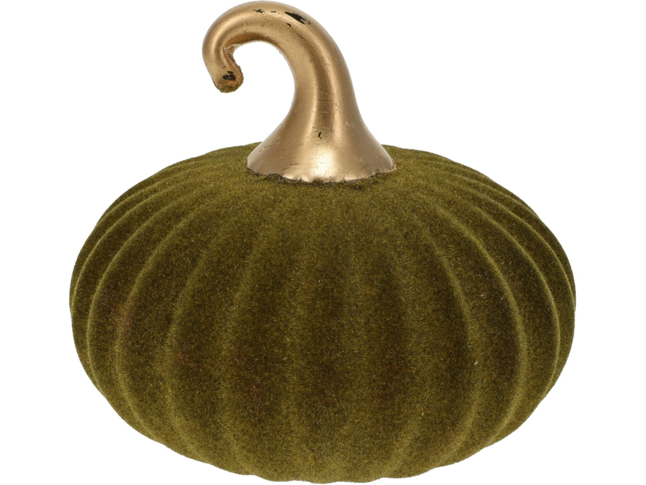 Zucca 10cm vetro floccata verde