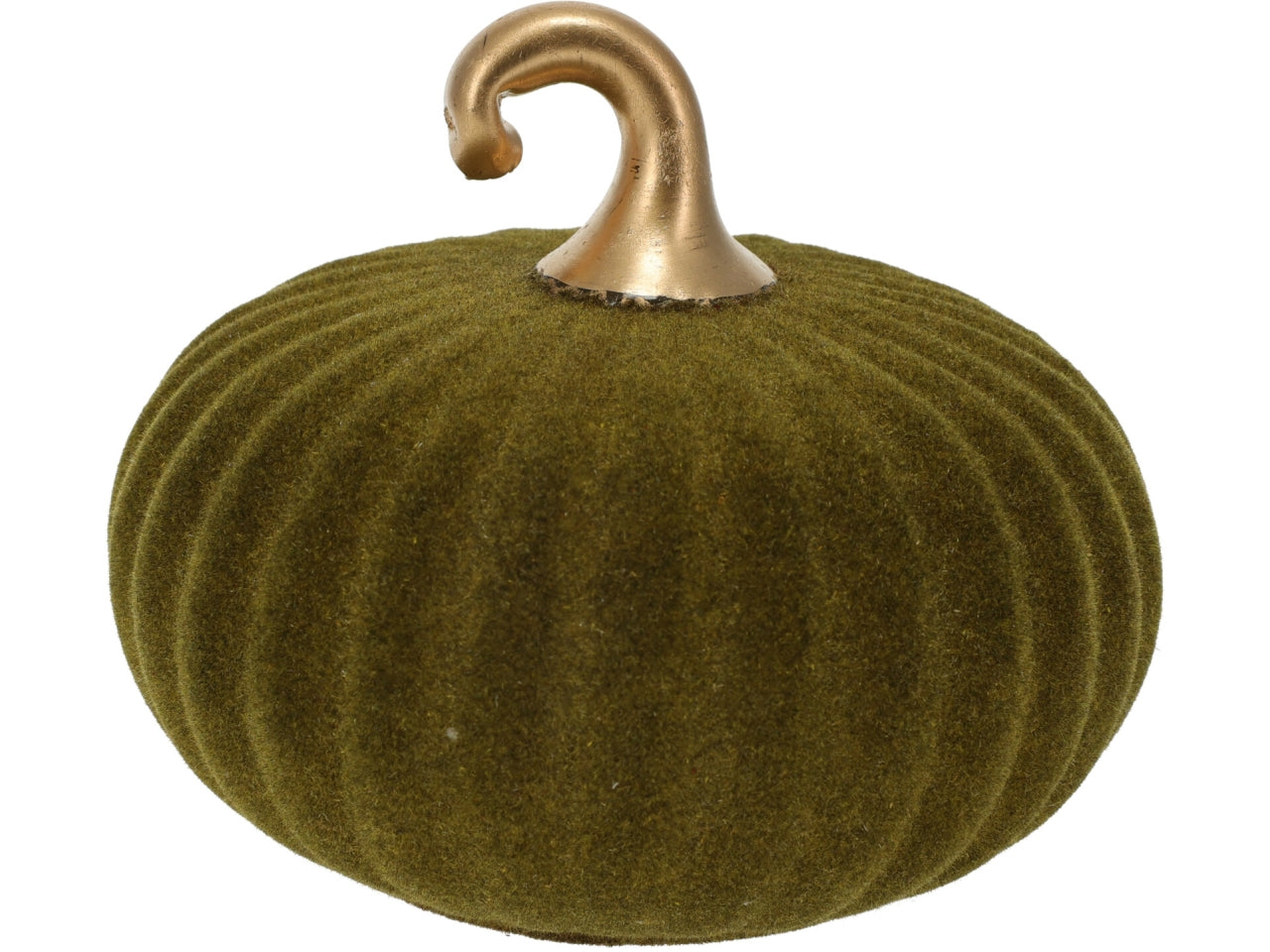 Zucca 12cm vetro floccata verde