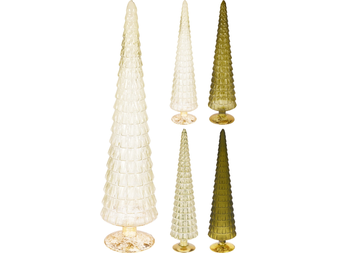 Albero 45cm in vetro verde assortiti