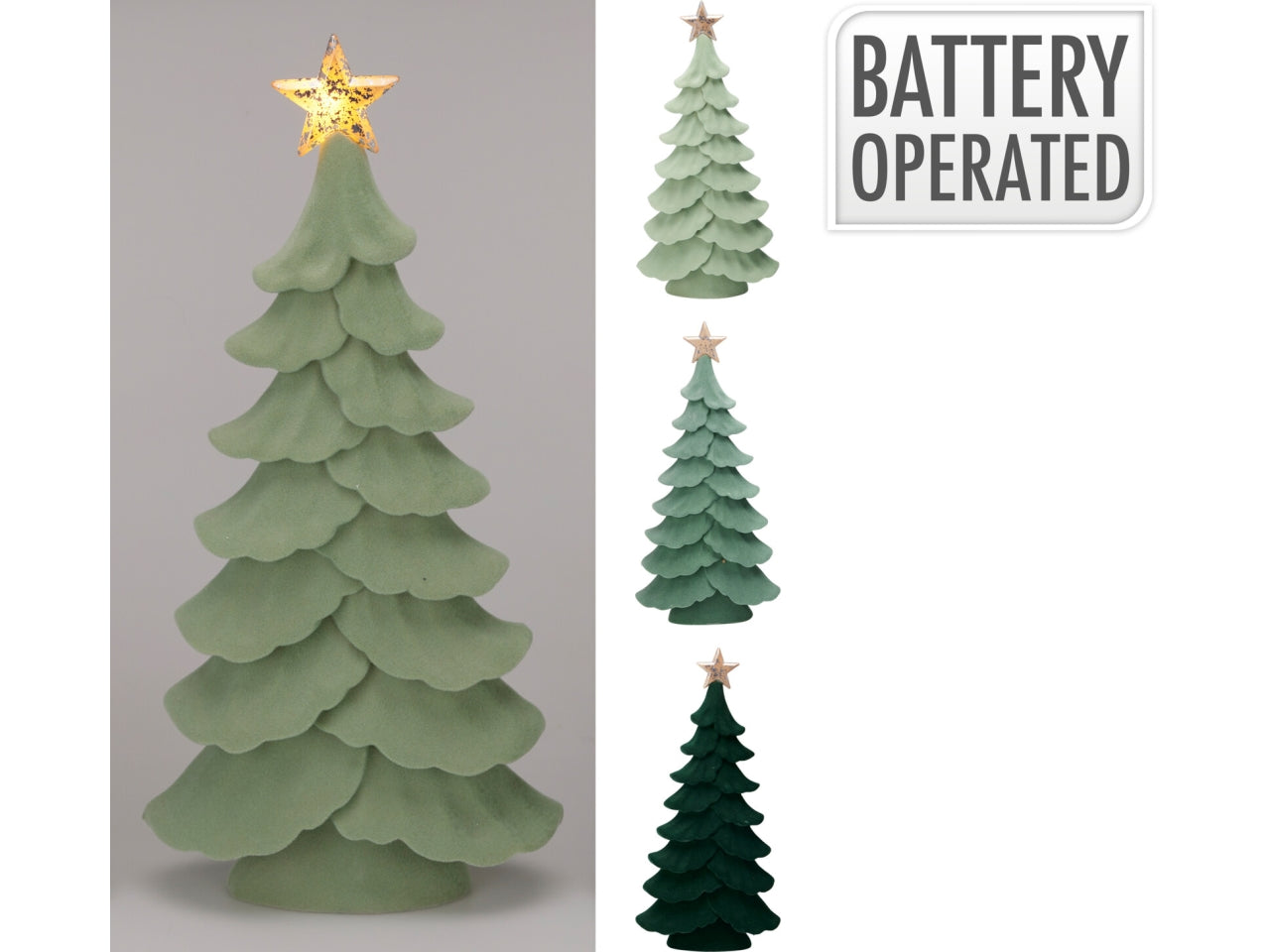 Albero 21cm in resina con led, assortiti