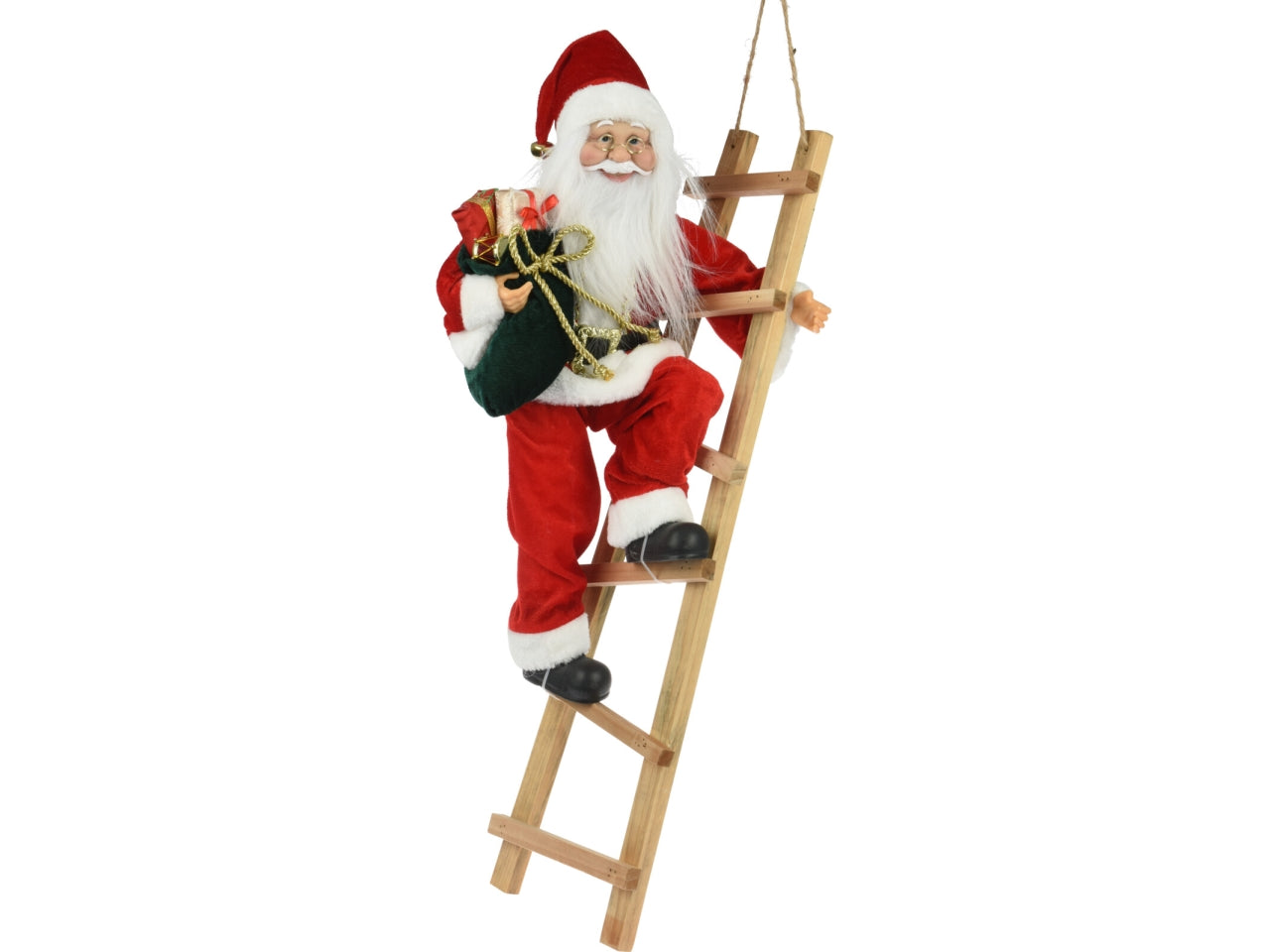 Babbo natale 65cm rosso con scala