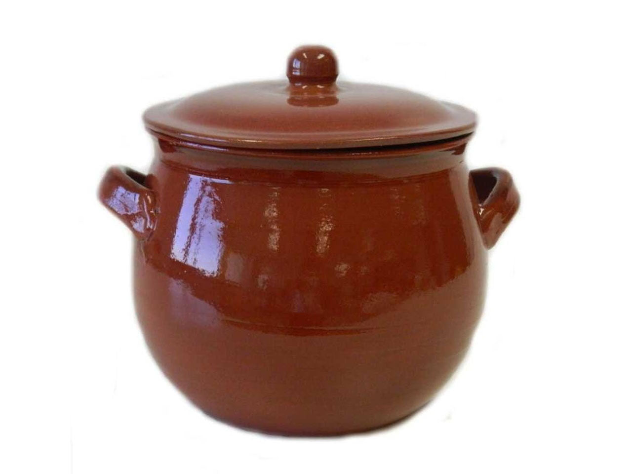 Pentola bombata in terracotta 24cm per cottura da fiamma