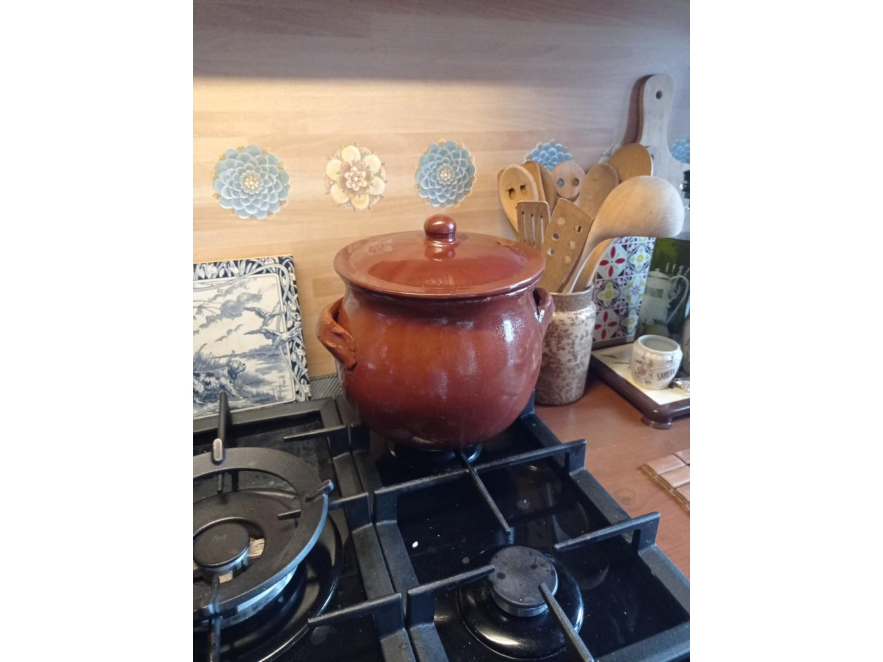 Pentola bombata in terracotta 28cm per cottura da fiamma