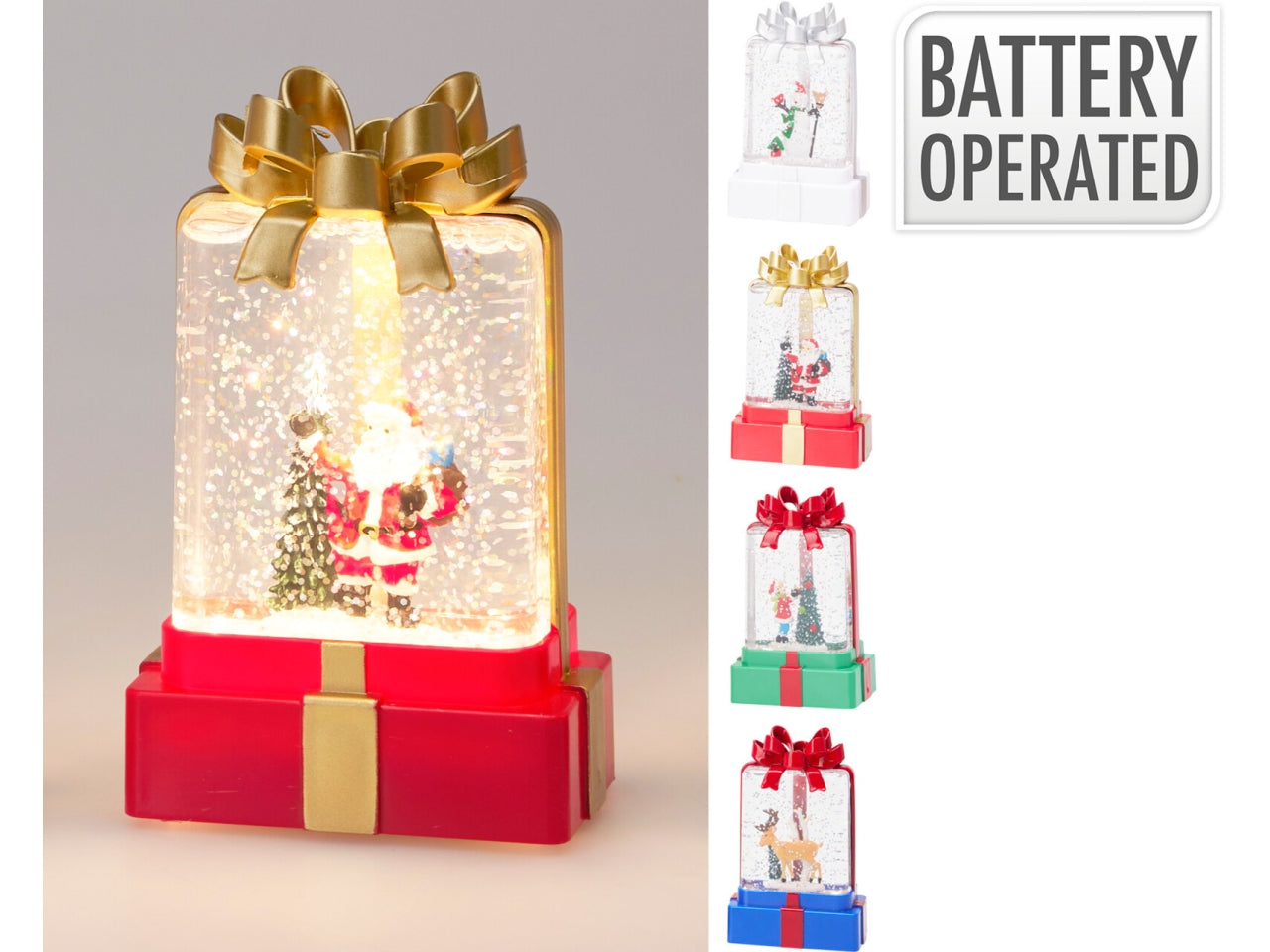 Pacco natale con neve e led assortiti