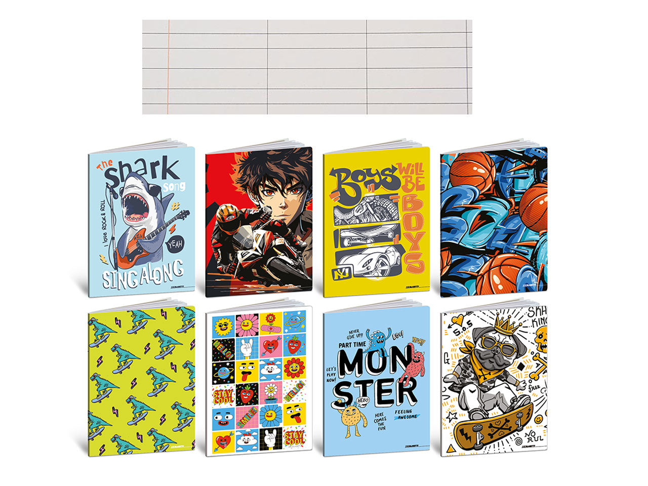 Quaderno maxi kid boy 20fg+1 confezione da 10 pezzi rigatura A