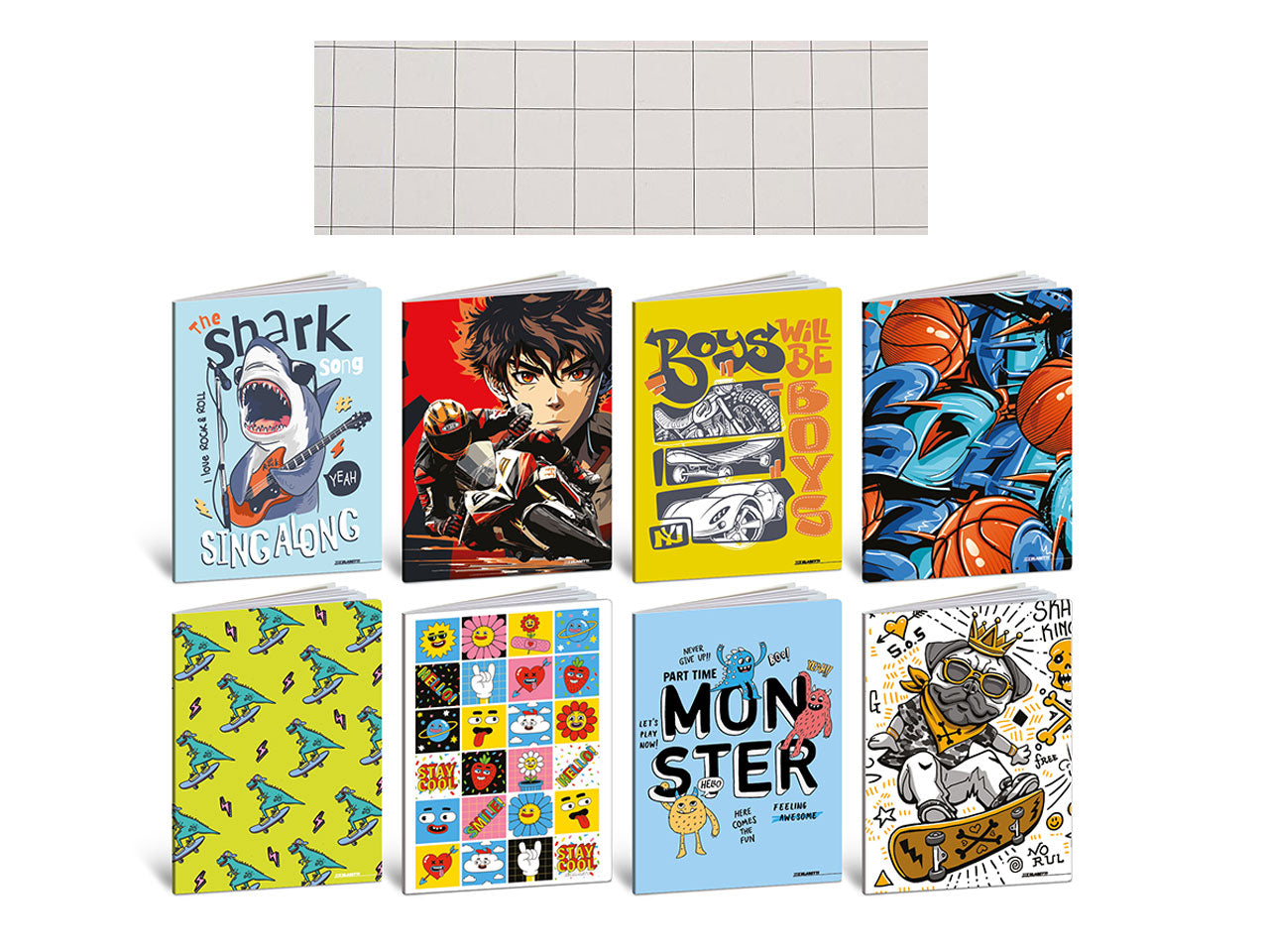 Quaderno maxi kid boy 20fg+1 confezione da 10 pezzi rigatura 10M