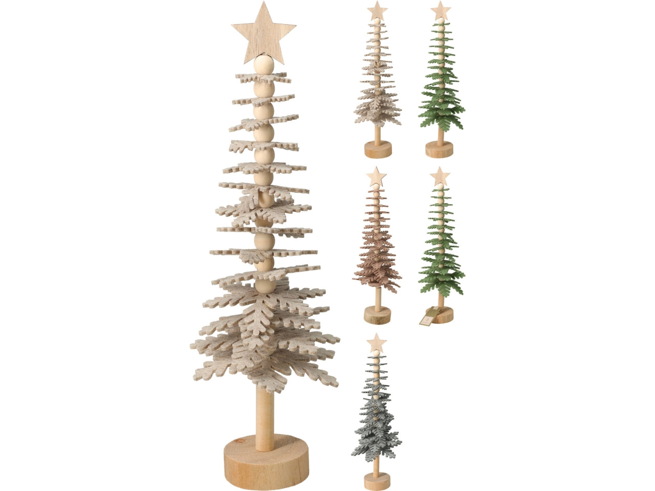 Albero legno e feltro 37cm, assortiti