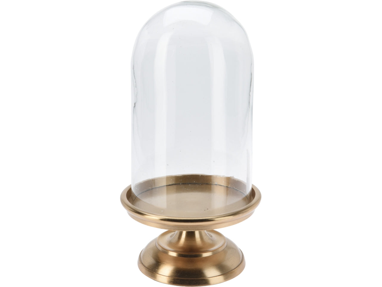 Campana in vetro con base oro 14x28cm