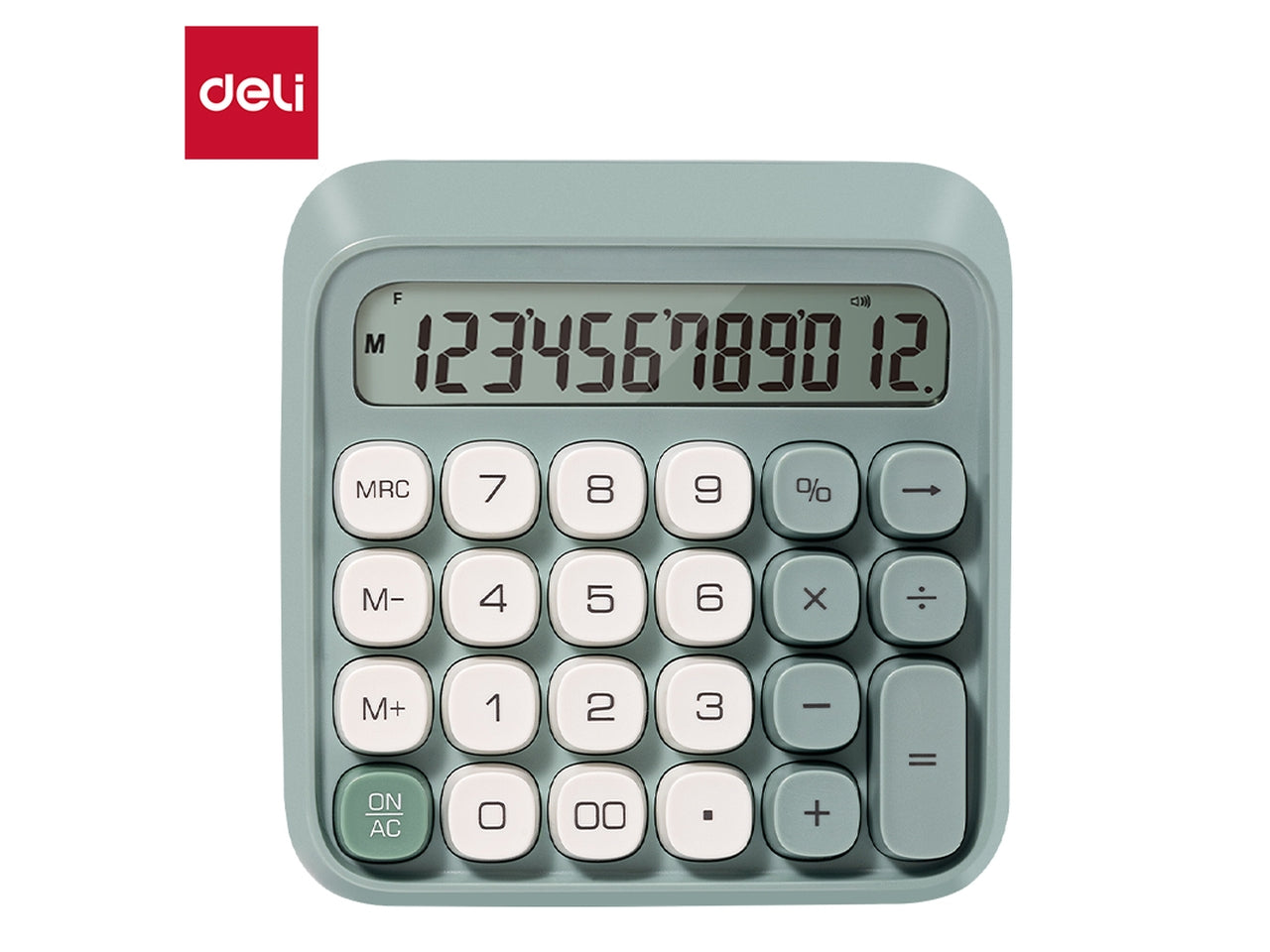 Calcolatrice 12 cifre tasti a rilievo verde pastello