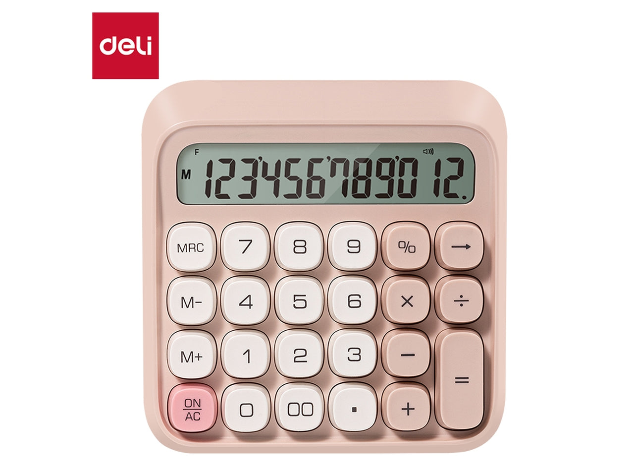 Calcolatrice 12 cifre tasti a rilievo rosa
