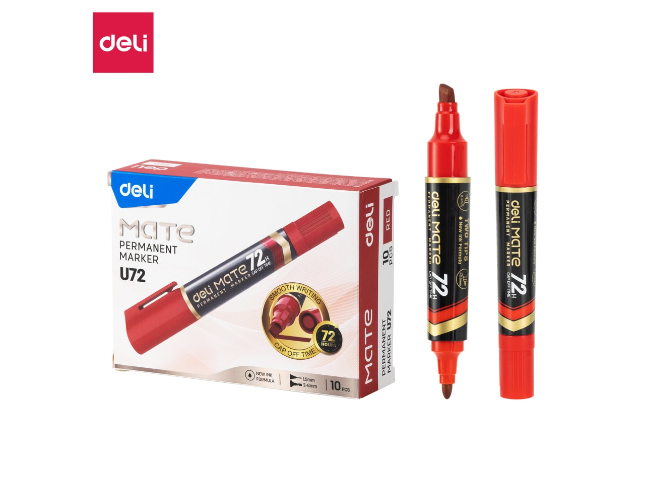 Marcatore doppia punta scatola da 10 pezzi rosso