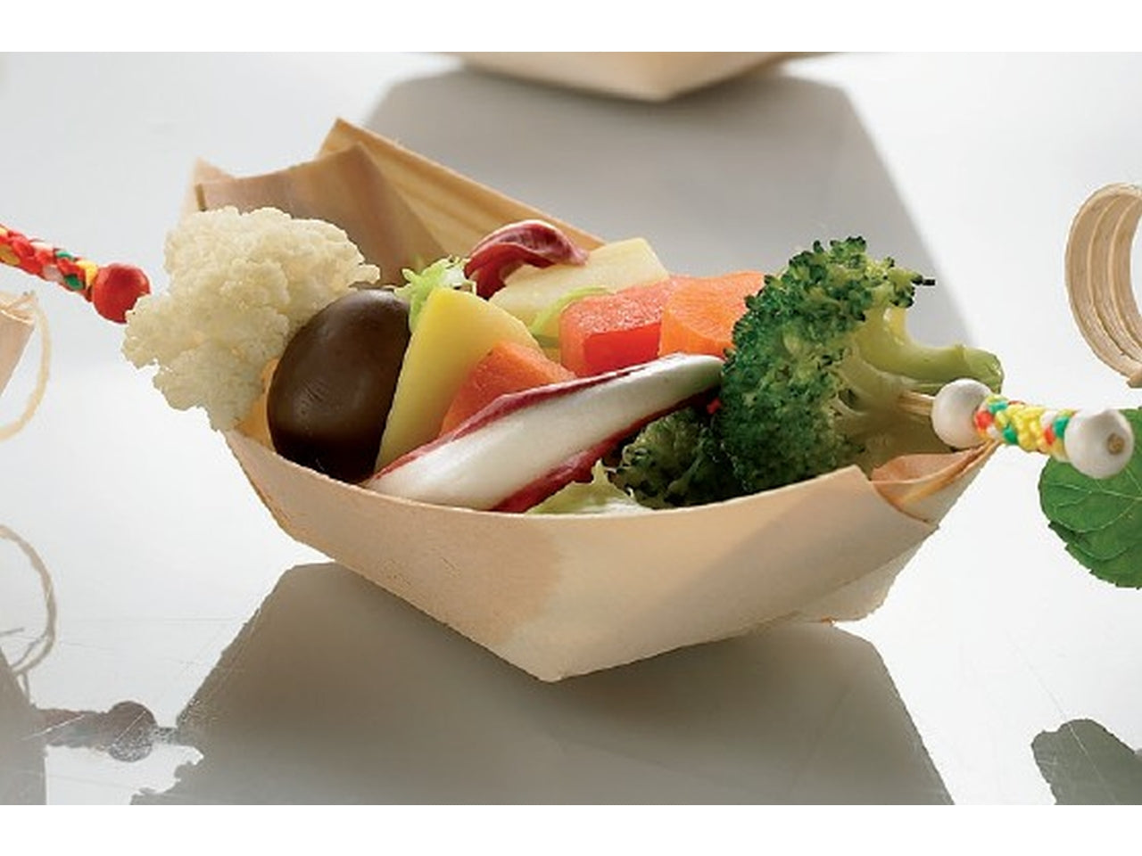 Piroga in legno mini 7x5x2cm confezione da 50 piroghe