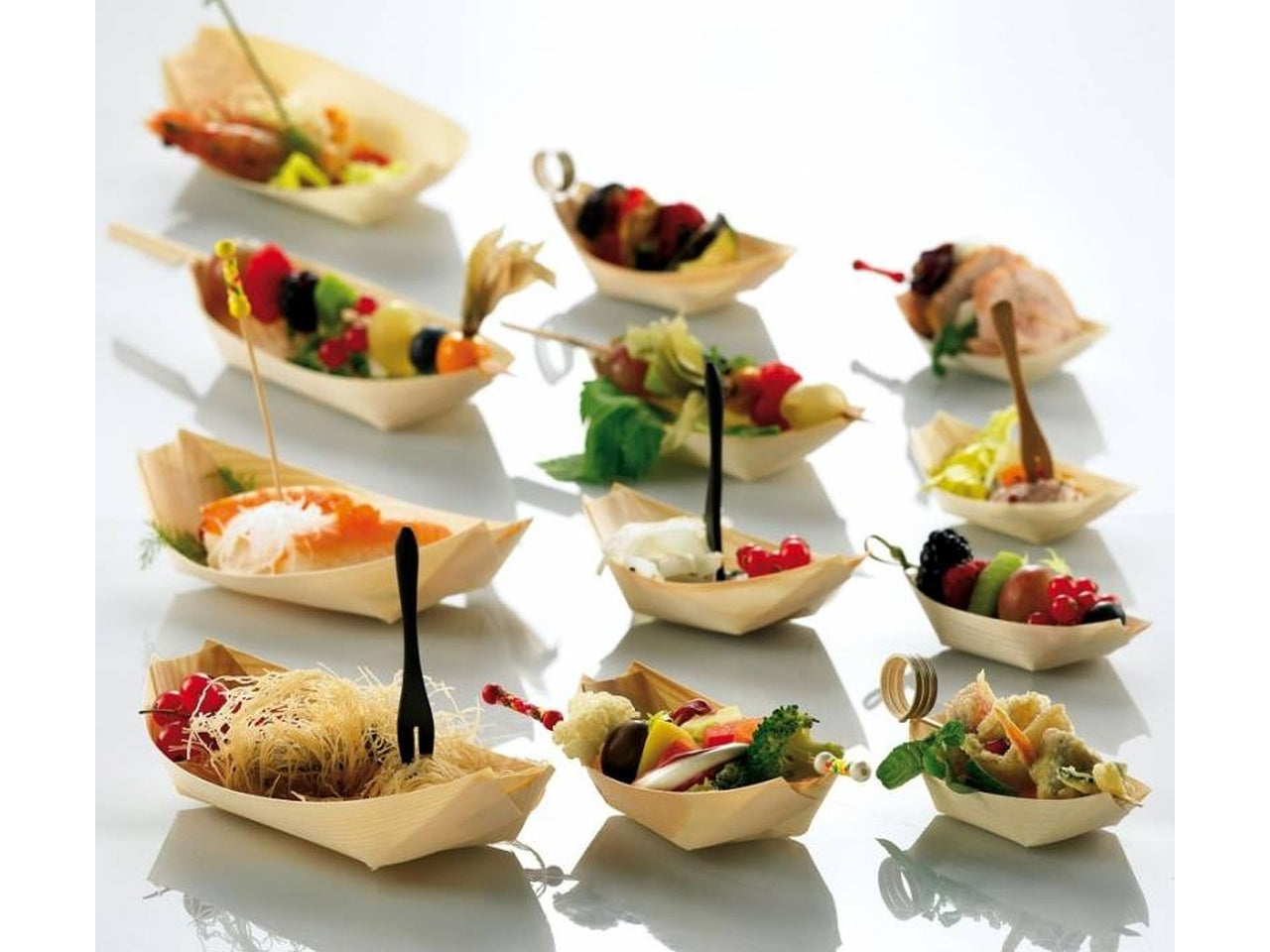 Piroga in legno mini 7x5x2cm confezione da 50 piroghe