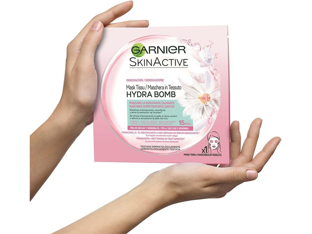 Garnier maschera viso in tessuto hydrabomb, super idratante