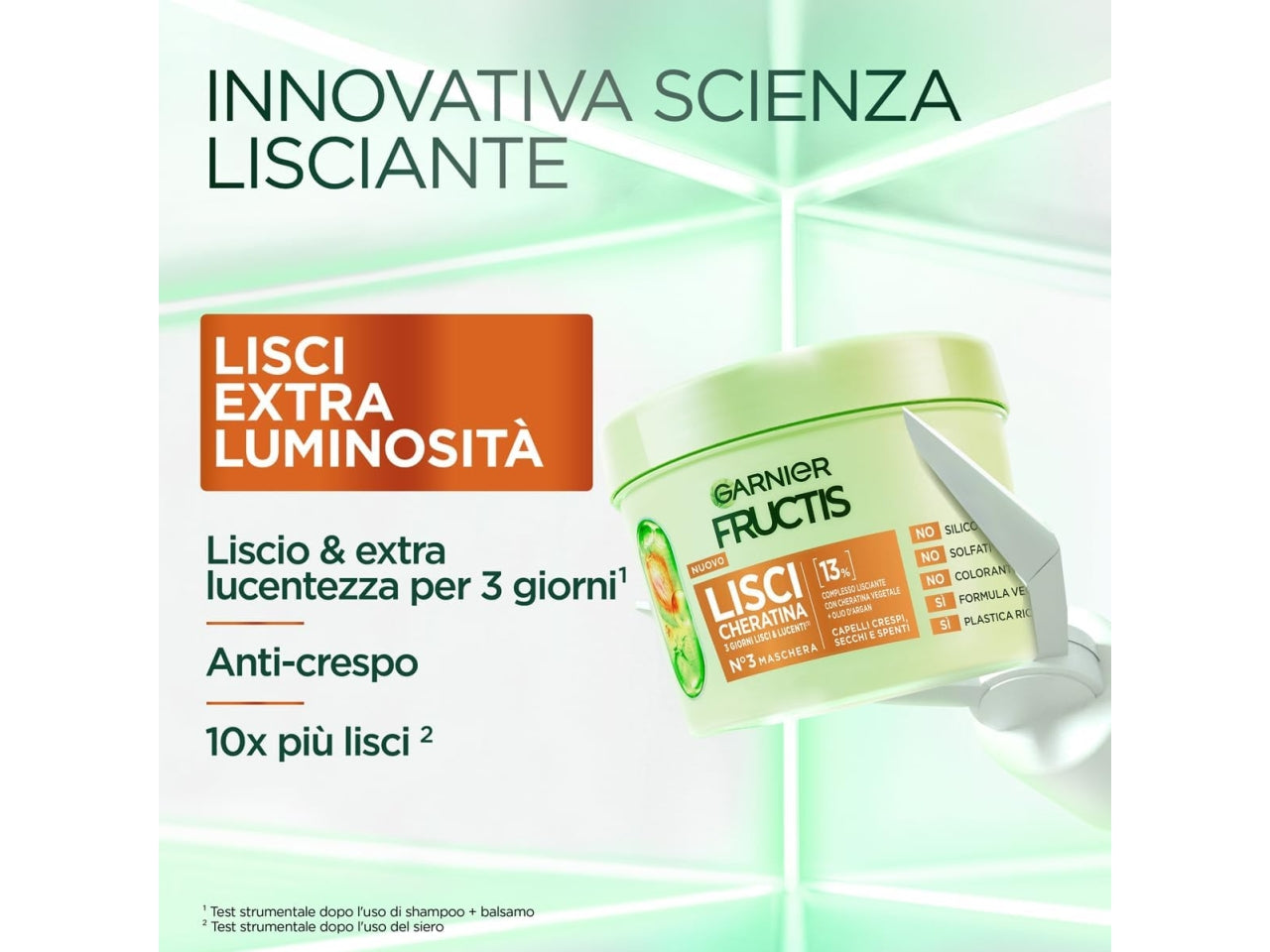 Garnier fructise maschera per capelli keratin sleek 370ml