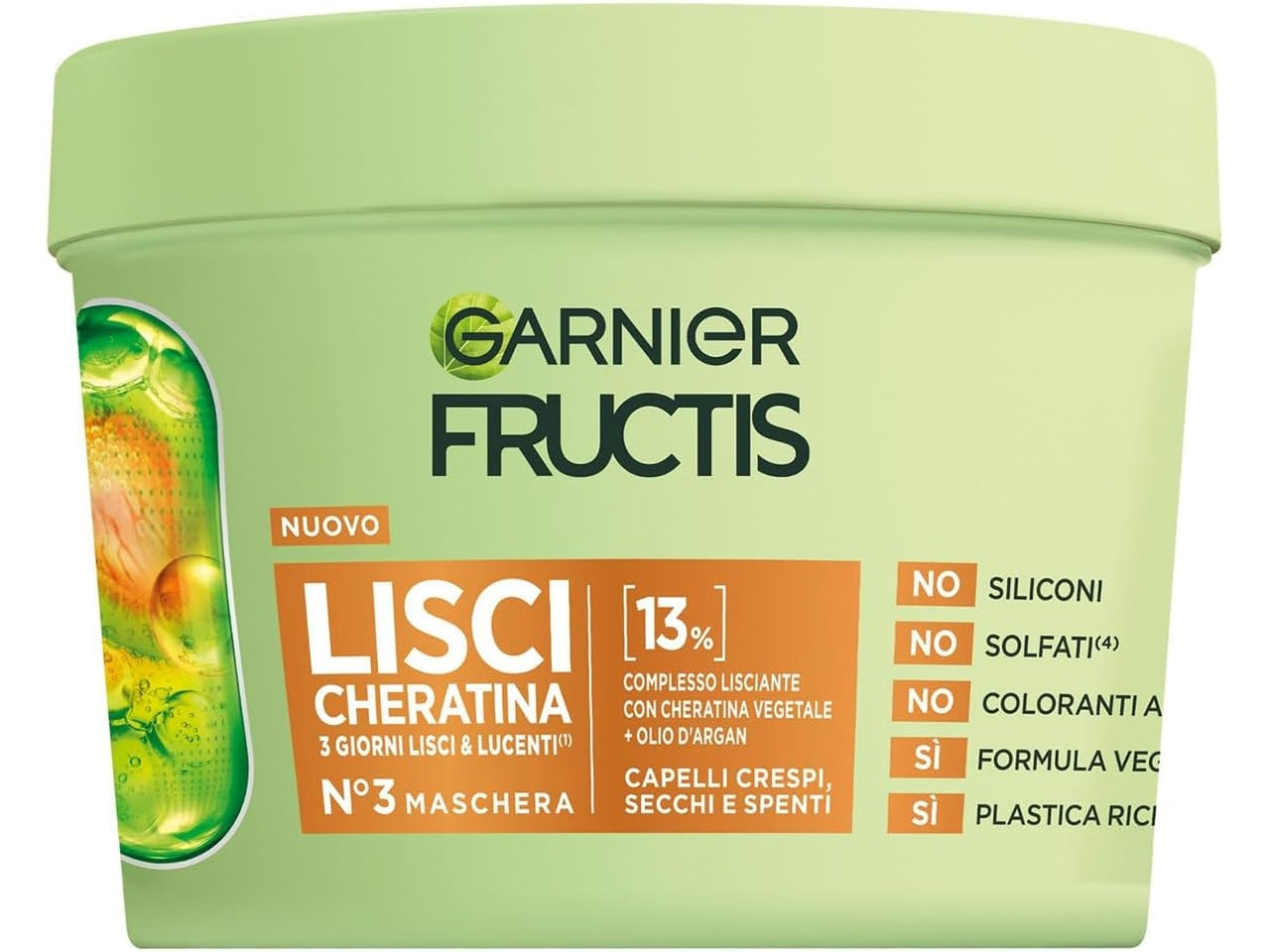 Garnier fructise maschera per capelli keratin sleek 370ml