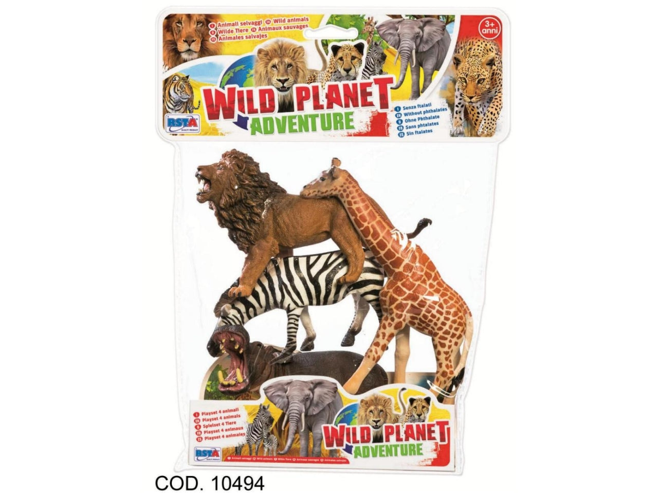 Confezione di 4 animali selvaggi