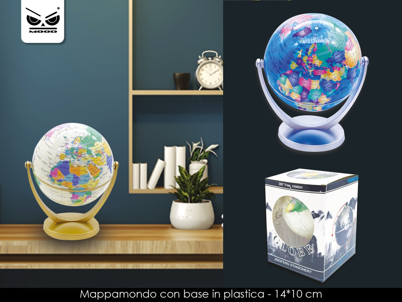 Mappamondo 10cm con base assortiti