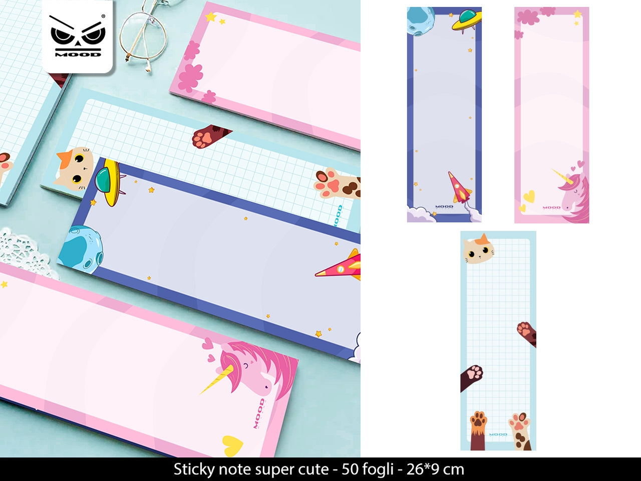 Notes super cute 26x9cm 50 fogli